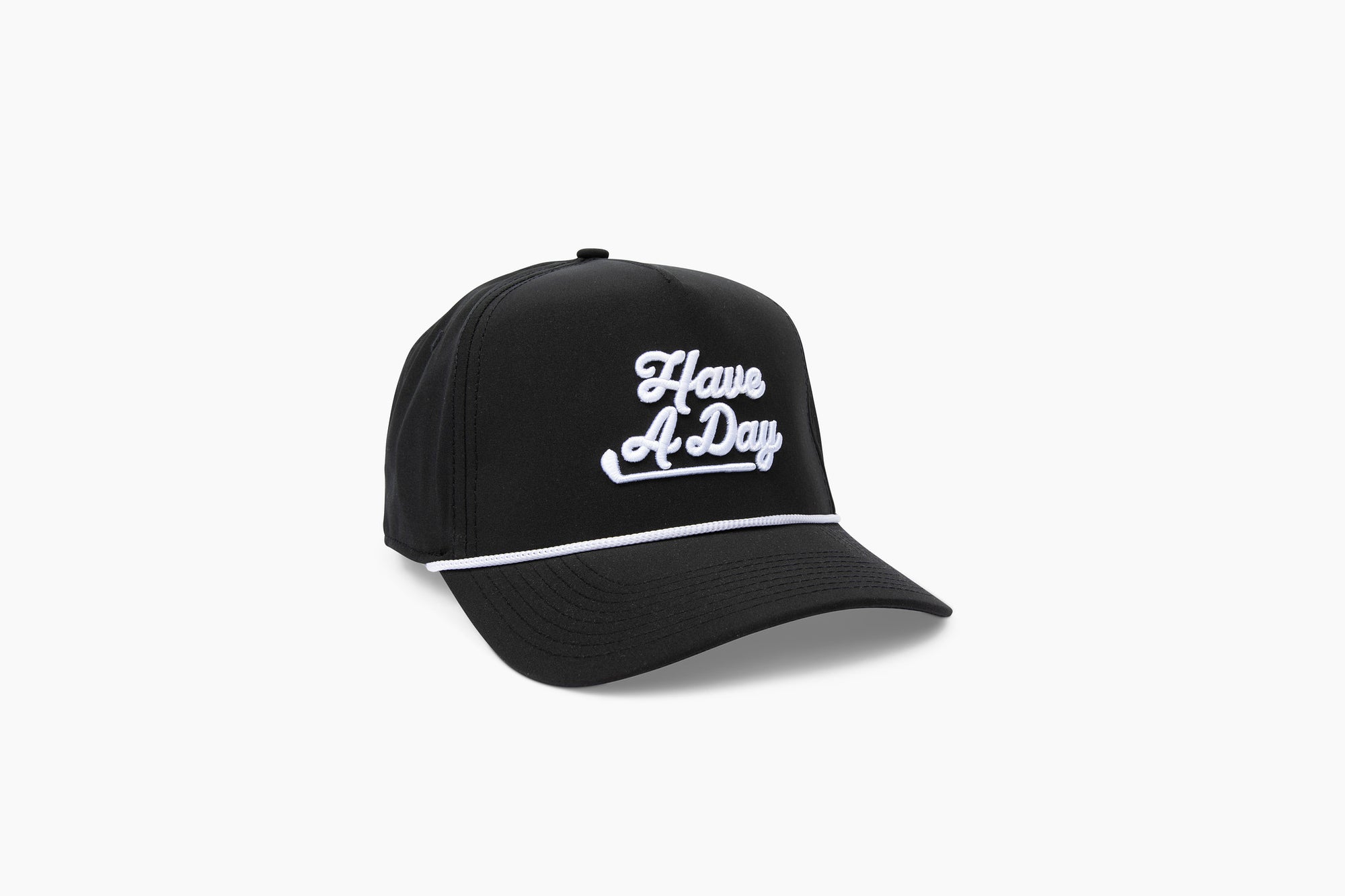 Have a Day Black & White Rope Hat